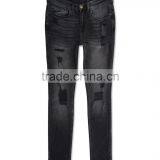 Cotton Blend Black Washed Rip Skinny Jeans thumbnail-5