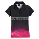 Cheap Polyester Latest Design Women Collar Sport Sublimated Polo Shirt thumbnail-3