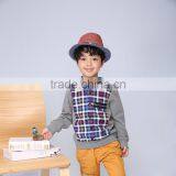 Latest Summer Soft Cotton Plaid Boys Long Sleeve Polo Shirt With Grey Collar Children Clothing thumbnail-2