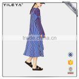 2016 Fashion Halter off Shoulder A-line Stripe Dress Woman Dress thumbnail-3