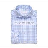 Quality Light Blue Small Check Men Office Shirts thumbnail-1