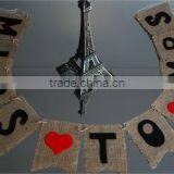 Burlap Felt Rustic Bunting Bridal Shower , Bridal Shower Favors, Bridal Shower Decoration thumbnail-4