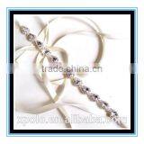 2016 Fashion Teardrop Rhinestone and White or Ivory Satin Ribbon Bridal Headband Yiwu Wholesale thumbnail-1