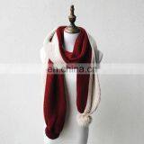 Multicolor or Pure Colour Genuine Rabbit Hair Ball Knitted Wool Scarf thumbnail-6