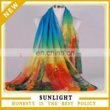 Fashionable custom printed cheap stock wholesale voile scarf