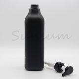 500ml 1000ml Matte Black Square PET Plastic Shampoo and Boay Wash Bottle thumbnail-4