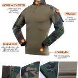 6-Colors Knitted Army Military Combat H Frog Sleeve Tactical Shirt Suit thumbnail-4