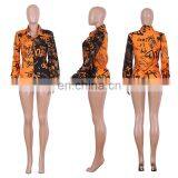 2020 New Design Women's Clothing Loose Graffiti Pri-nted Casual Shirts Irregular Button Blouses Ladies Tops thumbnail-6