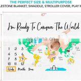 Organic Baby Monthly Milestone Blanket for Baby Boy or Girl | Unforgettable Premium Organic Cotton thumbnail-1