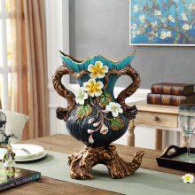 Nordic Retro Color Paint Modern Creative Chinese Ceramic Plant Vase For Coffee Shop Decor thumbnail-1