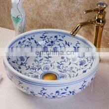 Art Jingdezhen Blue And White Porcelain Sink For Bathroom thumbnail-4