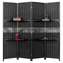Black Bamboo Folding Indoor Decorative Partition Wall For Living Room Divider
