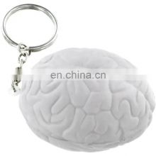 Wholesale brain shape anti stress reliver PU foam ball key chain