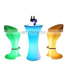 High Chair for Bar Table Color Changing Glowing LED Cocktail Table LED Table and Chair for Event