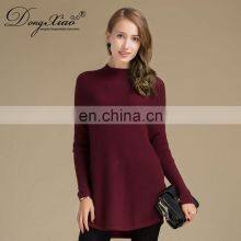 Long Sleeves Loose Cashmere Pure Wine Red Young Girls Knit Sweaters thumbnail-1