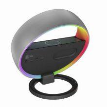 Multi-function 15W Wireless G Shape Speaker Colorful Night Light Alarm Clock Wireless Bluetooth Speaker thumbnail-4