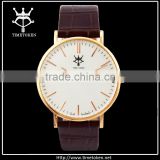 Top Quality Customized Machanical Luxury Vogue Gold Men DW Watches Genuine Leather Band Wristwatch