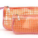 Travel Plaid Washing Bag PVC Transparent Cosmetic Bag With Handle Supplier's Choice thumbnail-2
