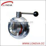 stainless steel sms quick-install butt weld butterfly valve