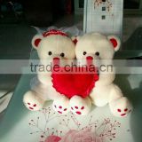 Wedding bear with heart plush valentine
