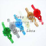 Popular Satin Shabby Flower Headwrap Wholesale- You Choose Color- Any Color Can be Custom