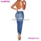 Accept OEM Girls Ripped Denim Latest Design Jeans Pants thumbnail-2