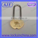 AJF 50MM Double Heart Engraved With the Rose Lockfor Wedding Gift
