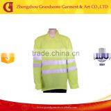 Long Sleeve Yellow Reflective Tape Cotton Drill hi Vis Work Shirt