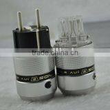 SonarQuest Aluminum Metal Sliver-plated EU Schuko Power Connector &IEC Connector