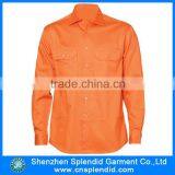 High Quality Custom Cotton Twill Orange Work Shirt