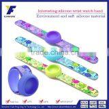 Heart Transfer Printing Cartoon Silicone Children Slap Arm Band for Watches thumbnail-2