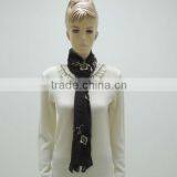 TYS118 Black Scarf With Embroidery