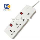 3 Ways Universal Independent Switch Power Extension Socket With 2 USB Charger Ports thumbnail-1