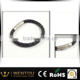 Men's Braided Leather Bracelets with magnetic snap