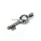 2017 Latest Unisex Charm Silver Jewelry Stainless Steel Key Crystal Pendant Casting Necklace thumbnail-2