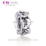 Custom 925 Silver Bead DIY Sterling Silver Charm Wholesale Gracefully Slidable Silver Bead Fit for Woman Bracelet T046 thumbnail-1