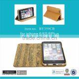 Luxury Wood Grain Wallet Flip Stand Phone Case for Iphone 6 Case for Ip6