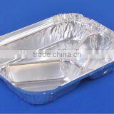 Disposable 3 Compartments Aluminium Foil Tray/Takeout Aluminium Foil Meal Tray thumbnail-1