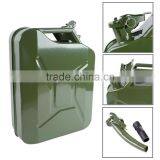 5 Gallon Jerry Can Gas Fuel Steel Green NATO Style 20L Storage Tank W/Spout thumbnail-1