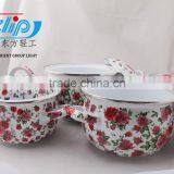3 PCS ENAMEL CASSEROLE FULL OF FLOWER thumbnail-6