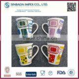 White Porcelain V-shape Coffee Mugs Wholesale thumbnail-1