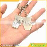 1 Pair of Cartoon Bear Couple Style Pendant Metal Keychain Key Ring Silver Hanging Ornament thumbnail-3