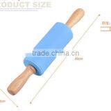 CY133 Wooden Handle Colorful Silicone Rubber Rolling Pins Kitchen Bakeware Tools thumbnail-2