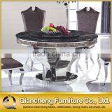Marble Top Rotating Dining Table for 4 People