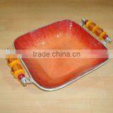 Aluminum Serving Bowls,Aluminum Decorative Beaded Handle Bowls,Serving Bowls,Serving Trays,Metal Bowls,Food Bowls,Table Decor thumbnail-1