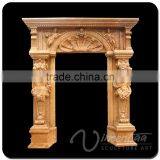 China Stone Carving Home Figure Decoration Archway Sunset Red Door Marble Frame thumbnail-5