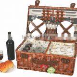 Nice Camping Food Drink Willow Picnic Basket for Sale With Cooler thumbnail-2