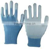 NMSAFETY 13 Gauge Knitted Blue Polyester Liner Coated White pu on Palm Gloves for Light Industry thumbnail-1