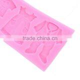 1 PC 2015 Pop 3D Baby Clothes Shower Silicone Mould Fondant Kitchen Cake Mold for Chocolate Baking Tool thumbnail-5