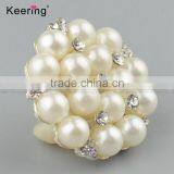 Keering- Style Fashionable Rhinestone Pearl Button Pins for Garments WBK-1478 thumbnail-2